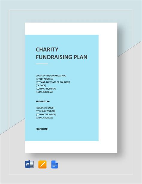 charity fundraising strategy template.